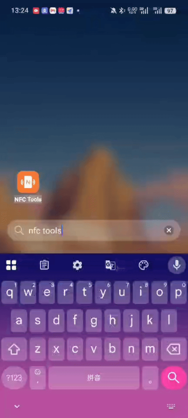 Screen recording of reading an NFC tag and saving it as a backup profile in NFC Tools